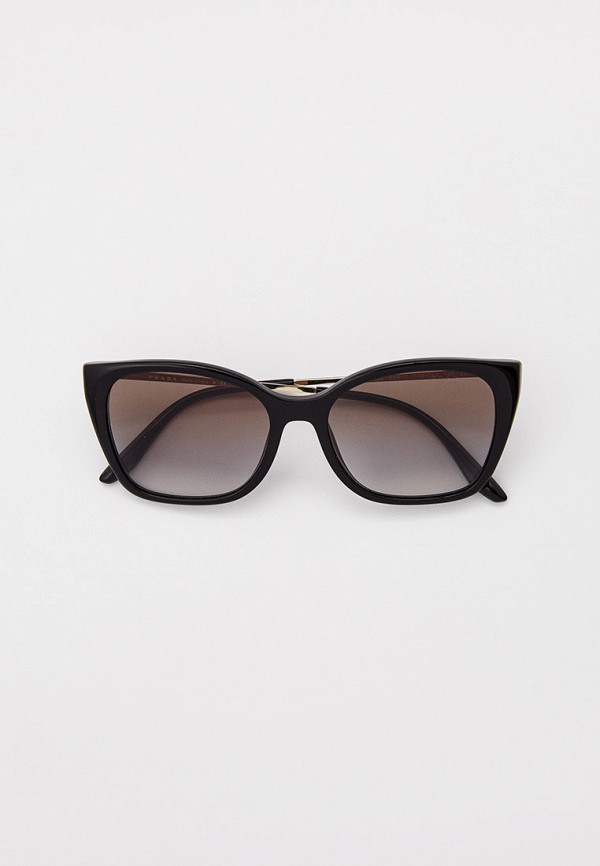 женские солнцезащитные очки кошачьи глаза prada, черные
