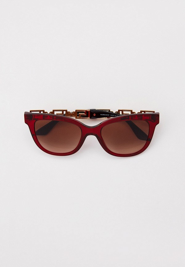 женские квадратные солнцезащитные очки versace, красные