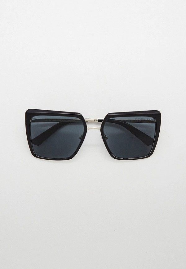 женские квадратные солнцезащитные очки prada, черные