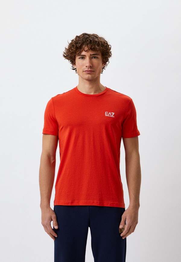 мужская футболка с коротким рукавом ea7, красная