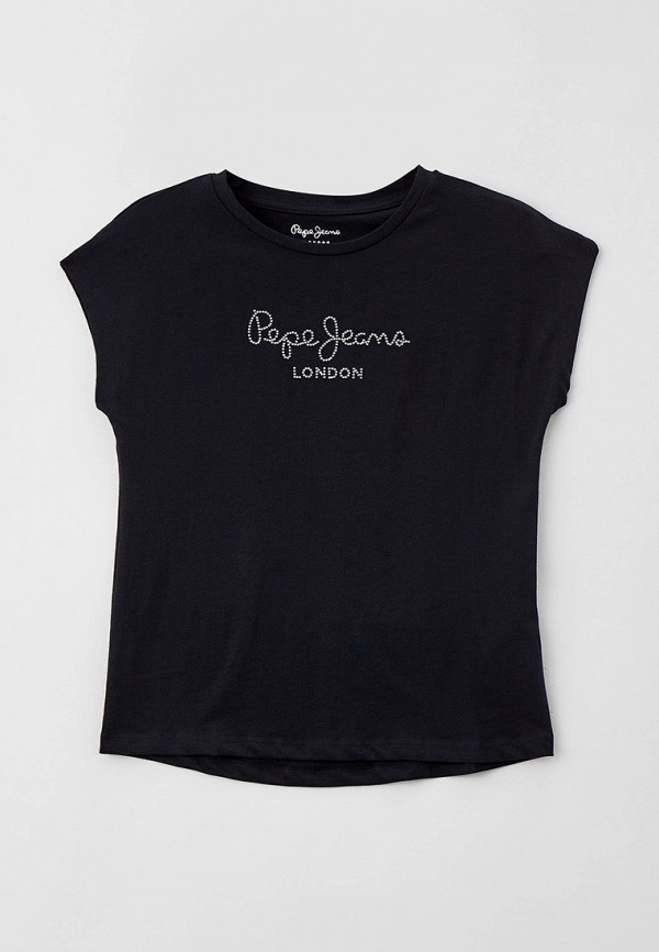 футболка с коротким рукавом pepe jeans london для девочки, черная