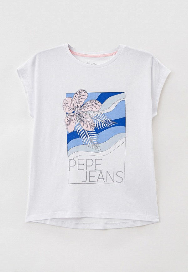 футболка с коротким рукавом pepe jeans london для девочки, белая