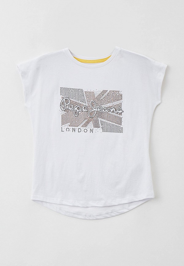 футболка с коротким рукавом pepe jeans london для девочки, белая