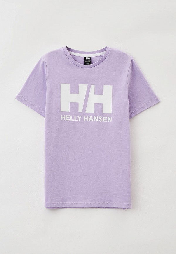 футболка с коротким рукавом helly hansen для девочки, фиолетовая