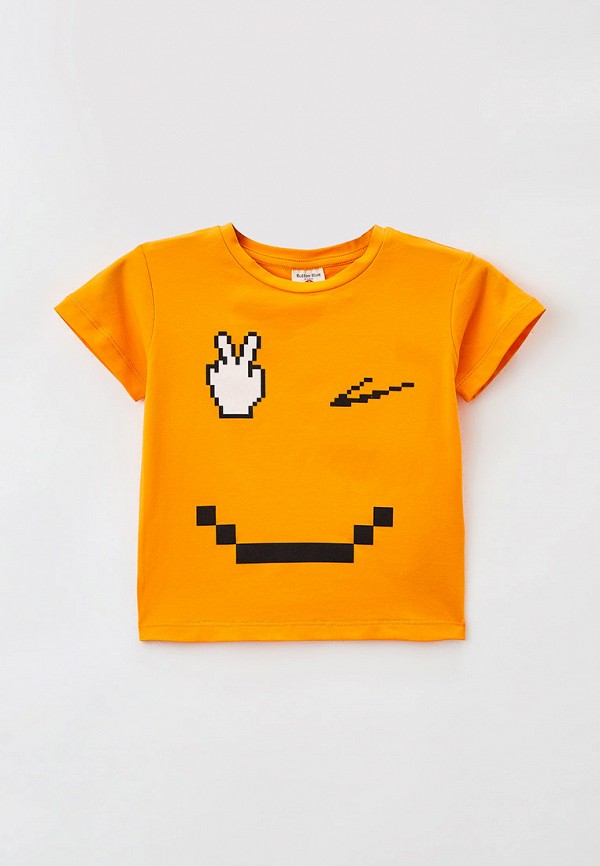 футболка с коротким рукавом button blue для мальчика, оранжевая