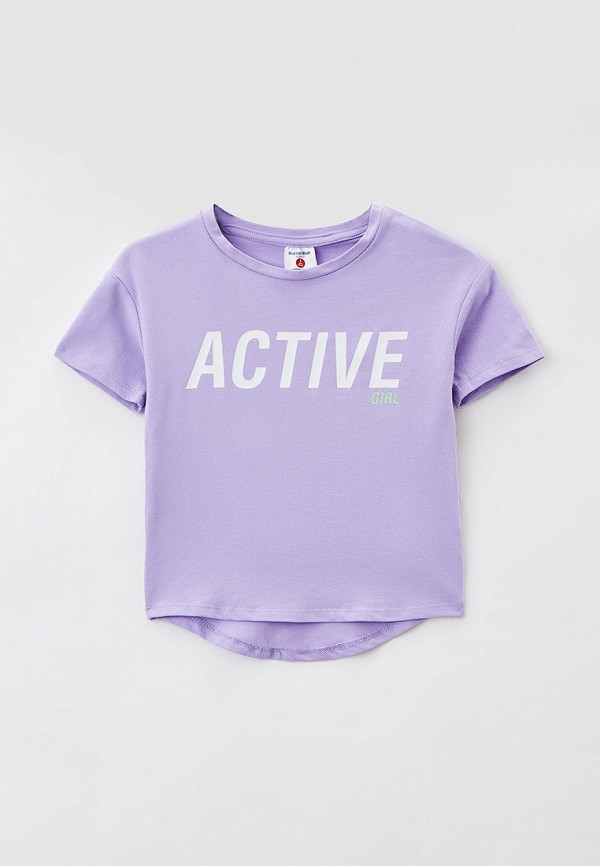 футболка с коротким рукавом button blue для девочки, фиолетовая