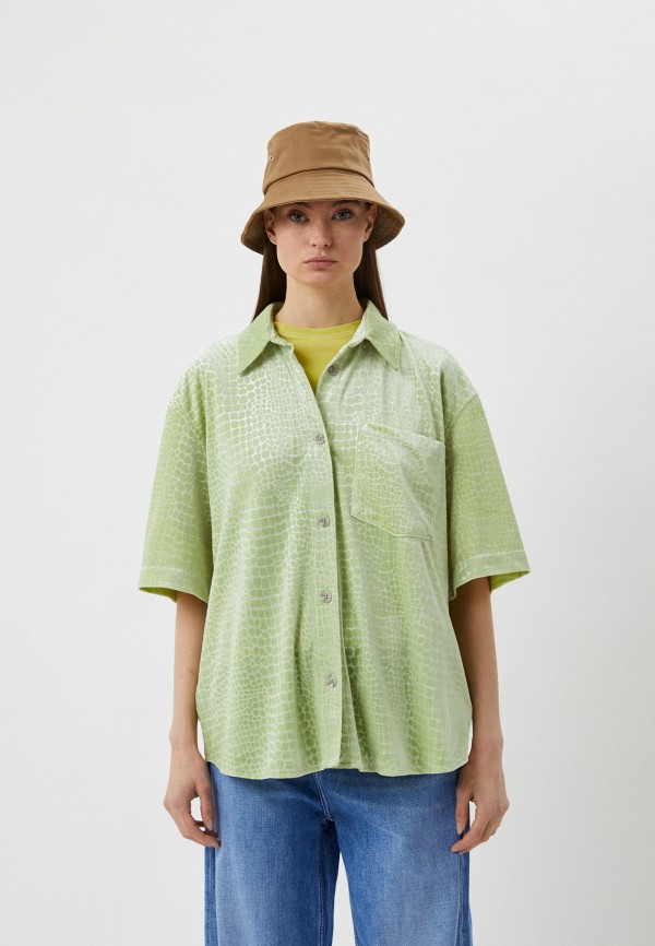 женская блузка с коротким рукавом han kjobenhavn, зеленая