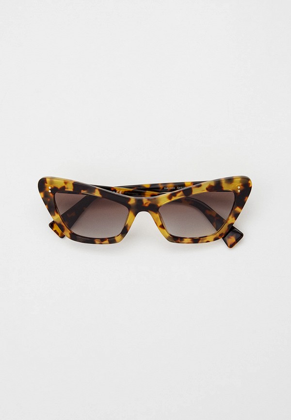 женские солнцезащитные очки кошачьи глаза miu miu, коричневые