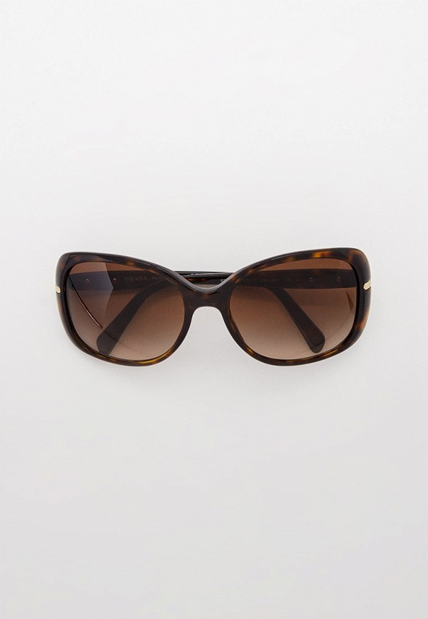 женские круглые солнцезащитные очки prada, коричневые