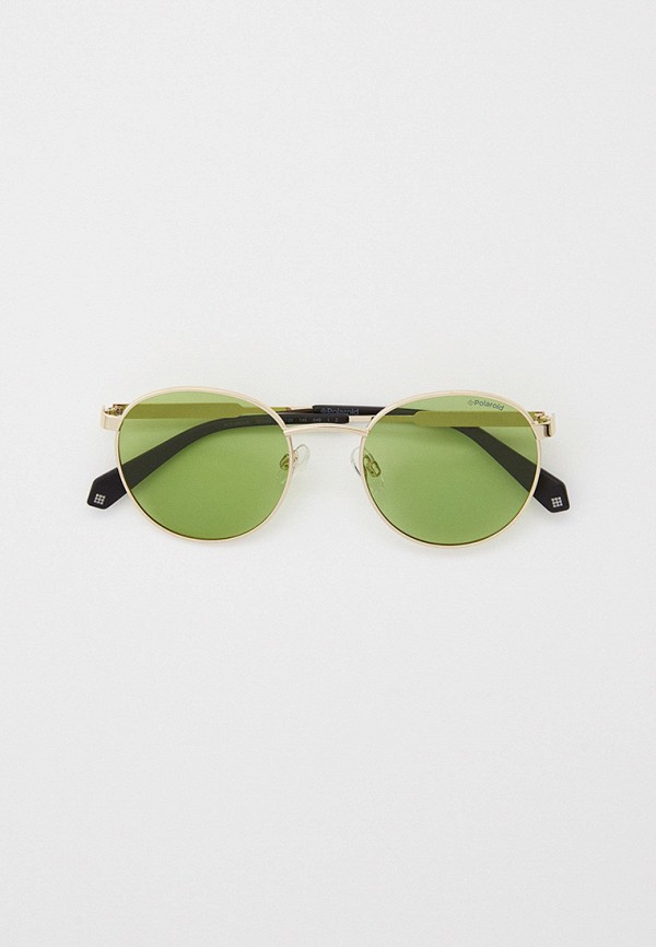женские круглые солнцезащитные очки polaroid, зеленые