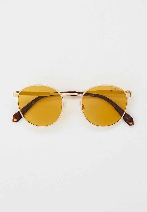 женские круглые солнцезащитные очки polaroid, золотые