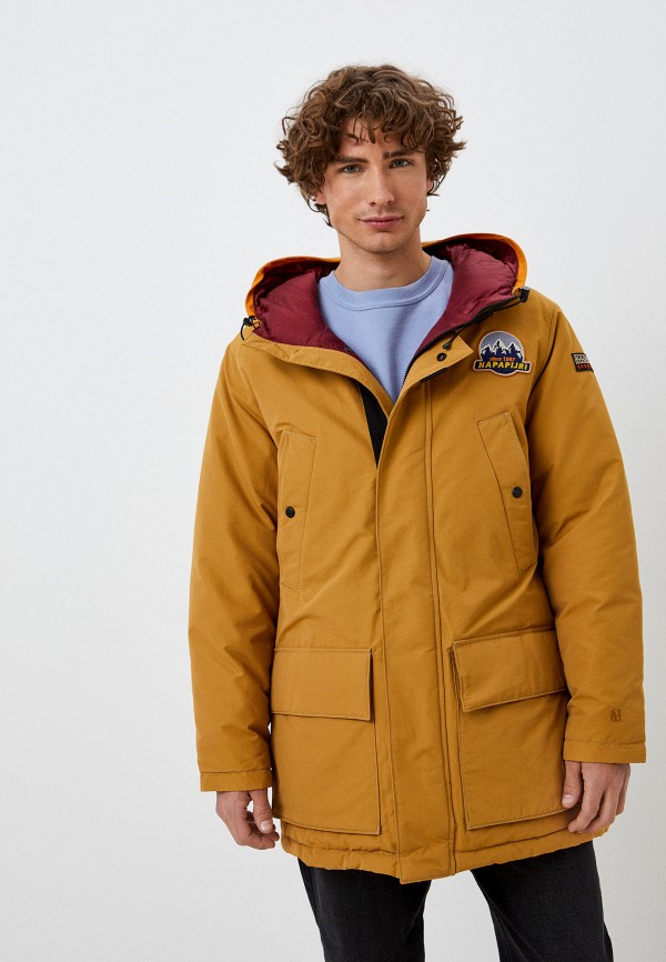 мужская утепленные куртка napapijri, коричневая