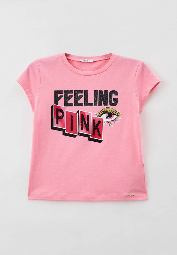 футболка с коротким рукавом liu jo для девочки, розовая