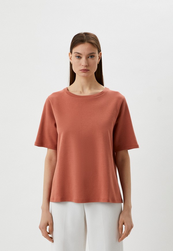 женская футболка max mara leisure, оранжевая