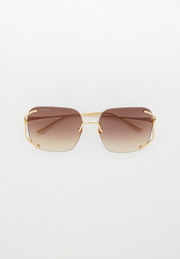 женские квадратные солнцезащитные очки gucci, золотые