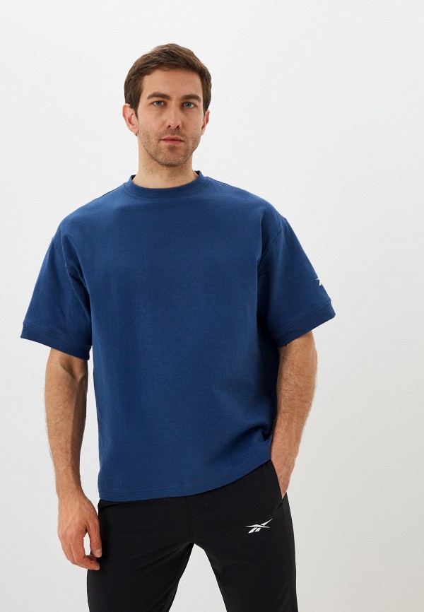 мужская футболка с коротким рукавом reebok, синяя