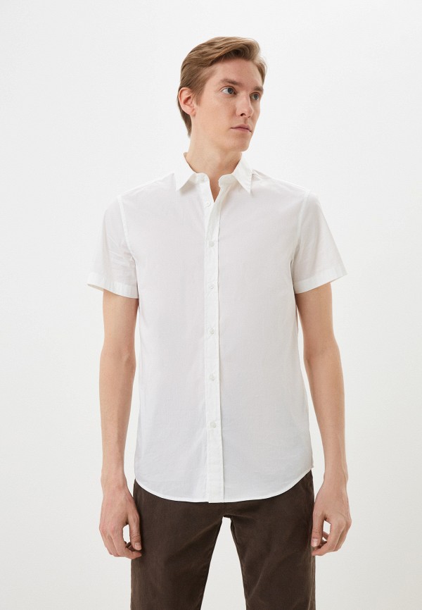 мужская рубашка с коротким рукавом united colors of benetton, белая