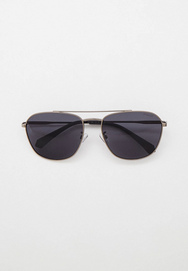 мужские квадратные солнцезащитные очки polaroid, серебряные