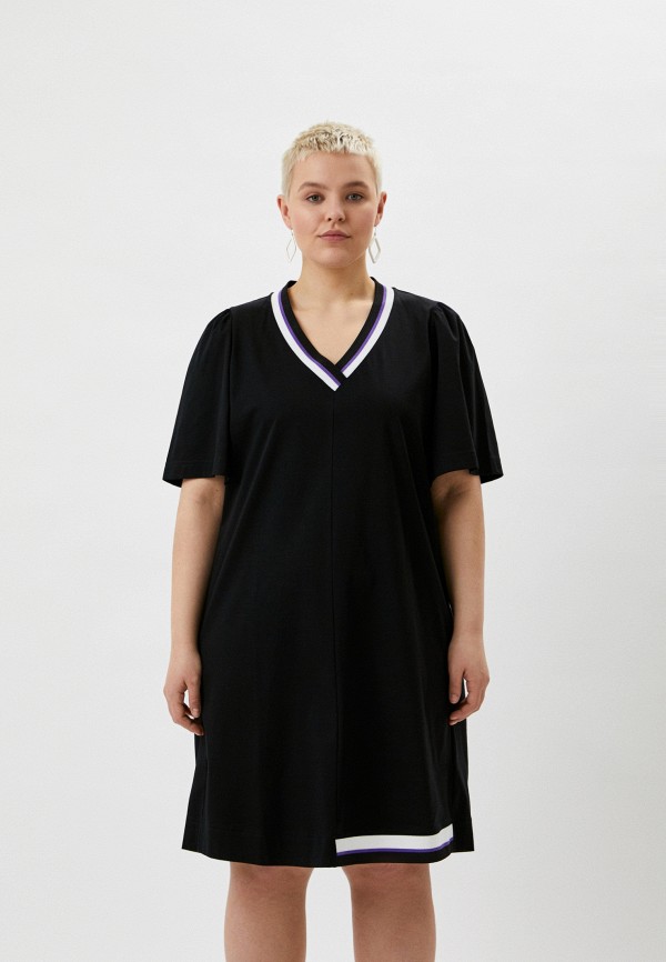 женское платье-футболки persona by marina rinaldi, черное