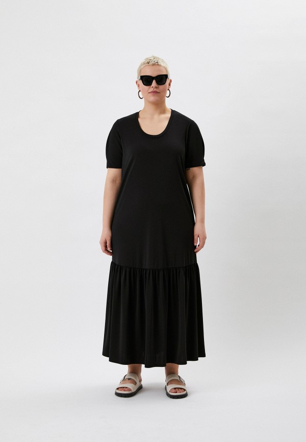 женское платье-футболки persona by marina rinaldi, черное