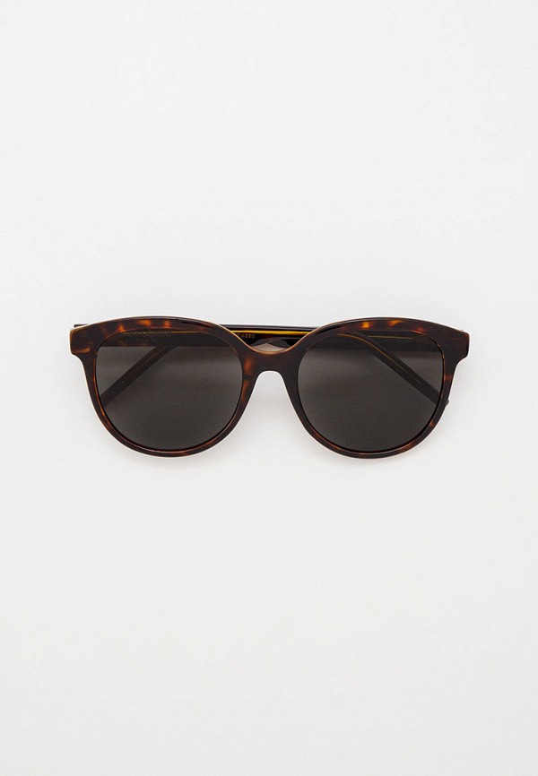 женские круглые солнцезащитные очки saint laurent, коричневые