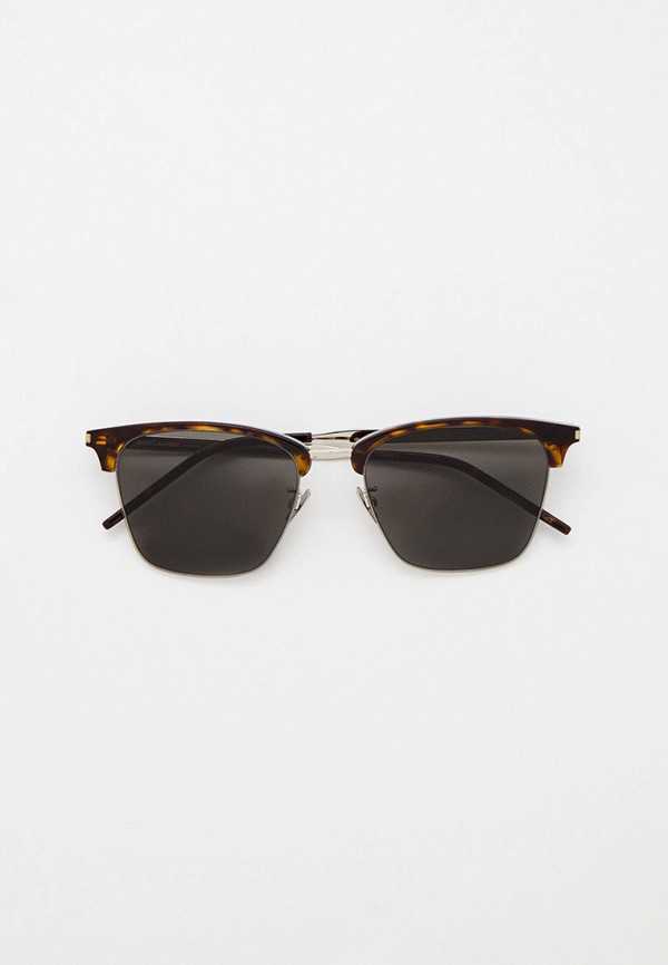 мужские квадратные солнцезащитные очки saint laurent, коричневые