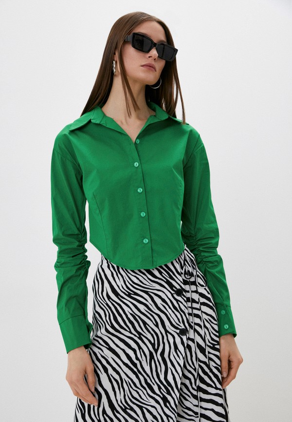 женская блузка с длинным рукавом unicomoda, зеленая