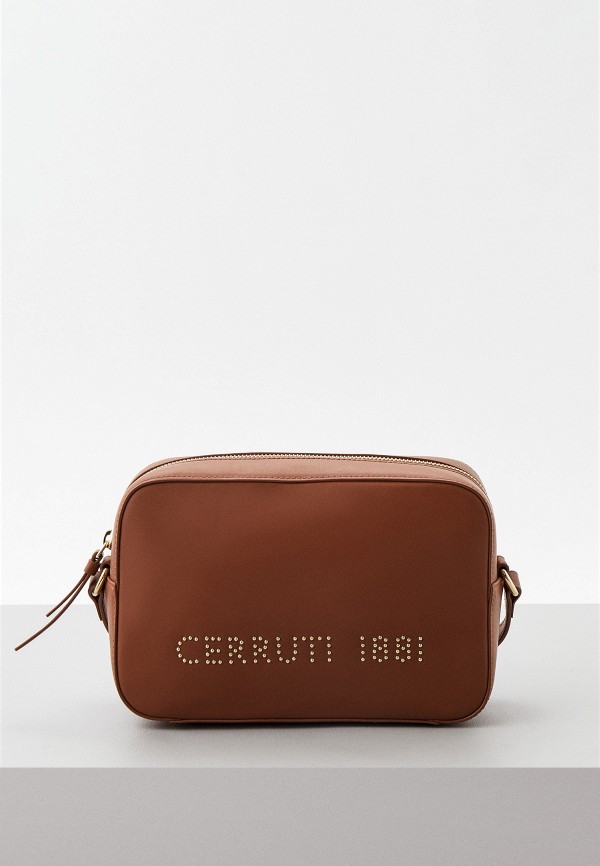 женская сумка через плечо cerruti 1881, коричневая