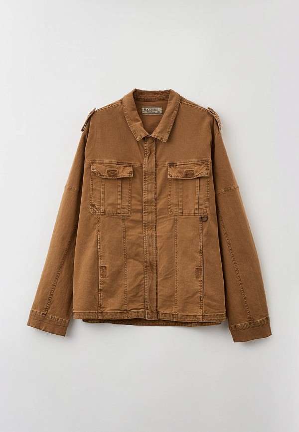 мужская джинсовые куртка maxfort, коричневая