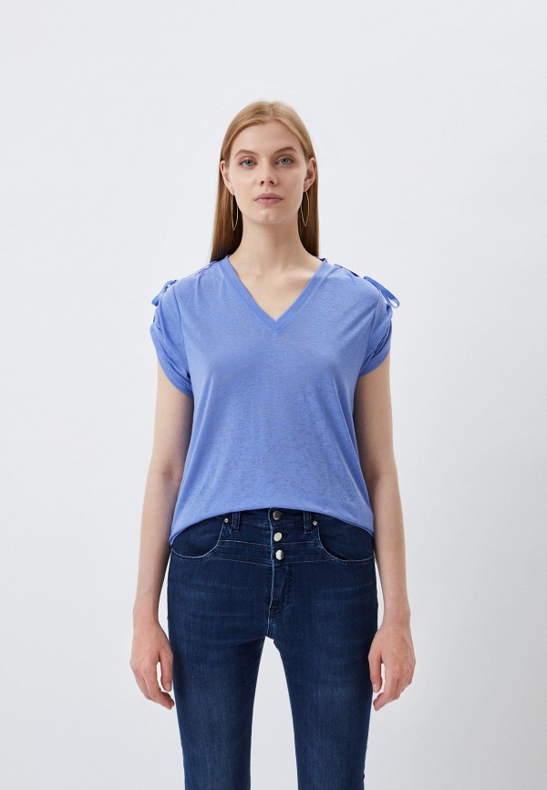женская футболка french connection, голубая