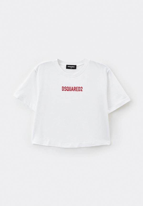 футболка с коротким рукавом dsquared2 для девочки, белая
