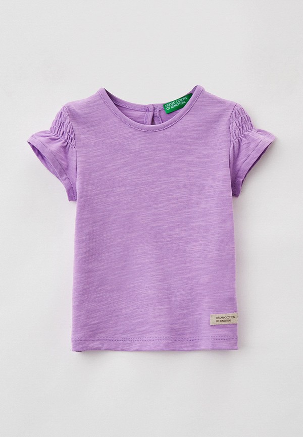 футболка с коротким рукавом united colors of benetton для девочки, фиолетовая