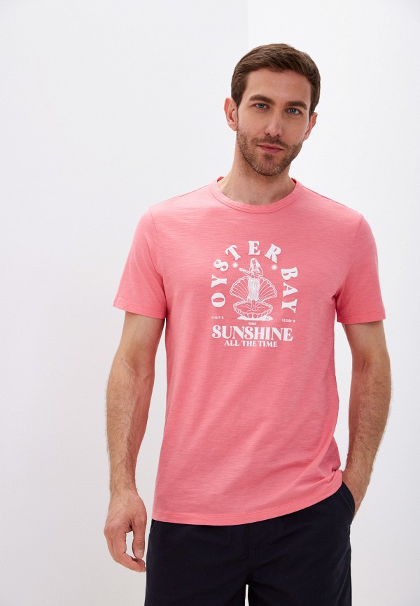 мужская футболка с коротким рукавом united colors of benetton, розовая