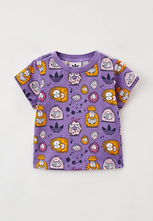 футболка с коротким рукавом adidas малыши, фиолетовая