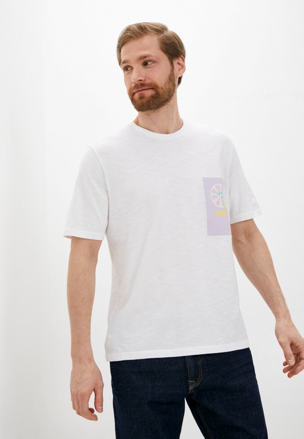 мужская футболка с коротким рукавом sisley, белая