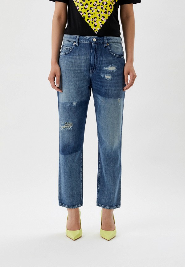женские прямые джинсы love moschino, синие