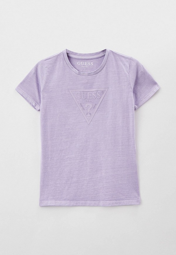 футболка с коротким рукавом guess для мальчика, фиолетовая