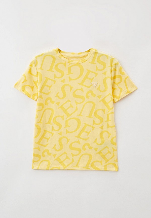 футболка с коротким рукавом guess для девочки, желтая