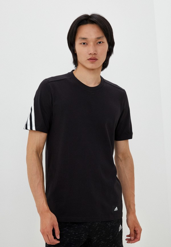 мужская футболка с коротким рукавом adidas, черная