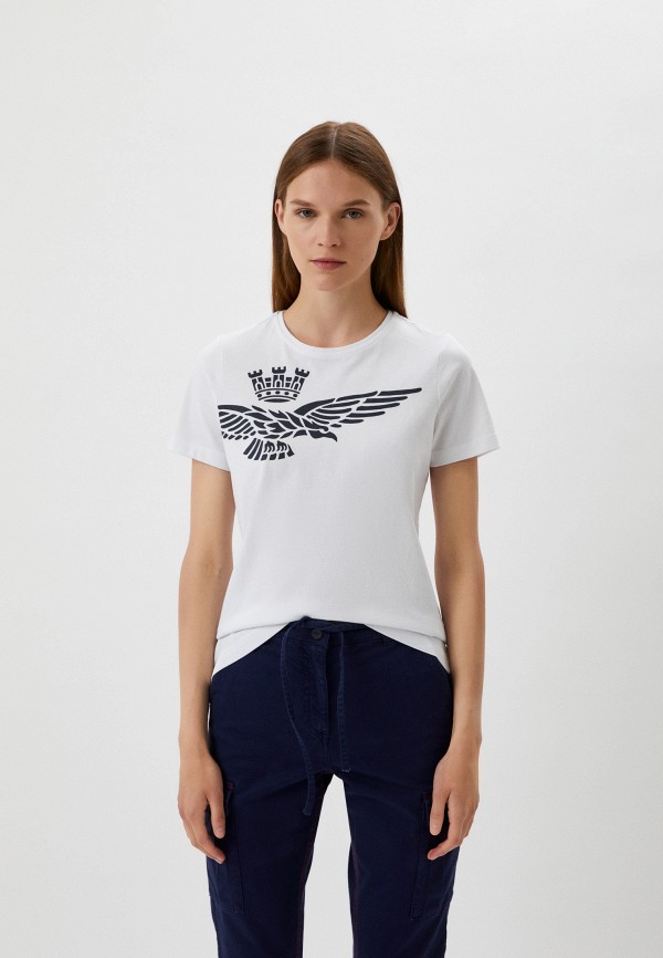 женская футболка aeronautica militare, белая