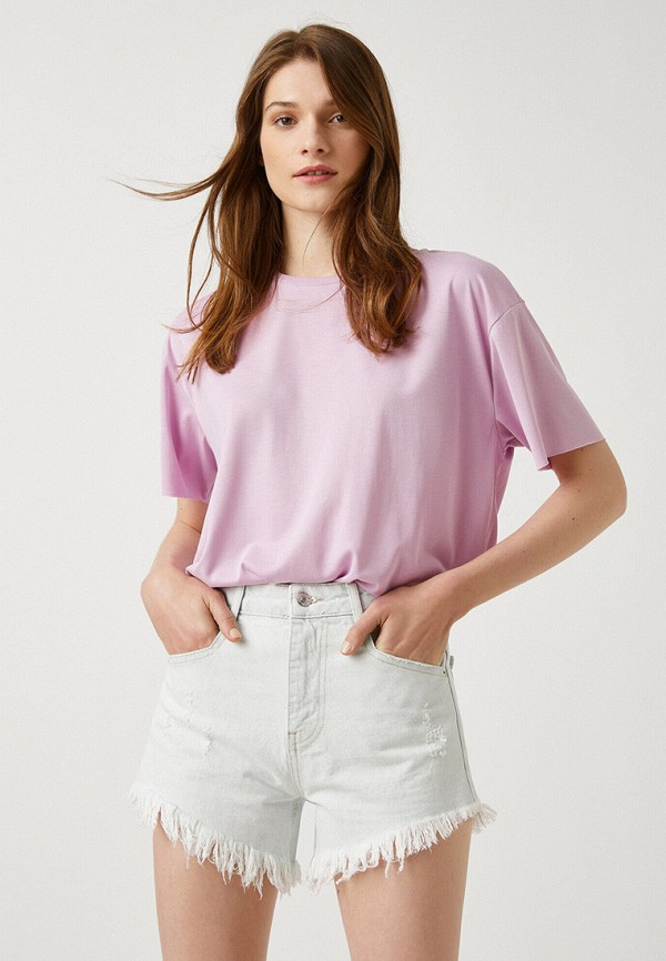 женская футболка koton, розовая