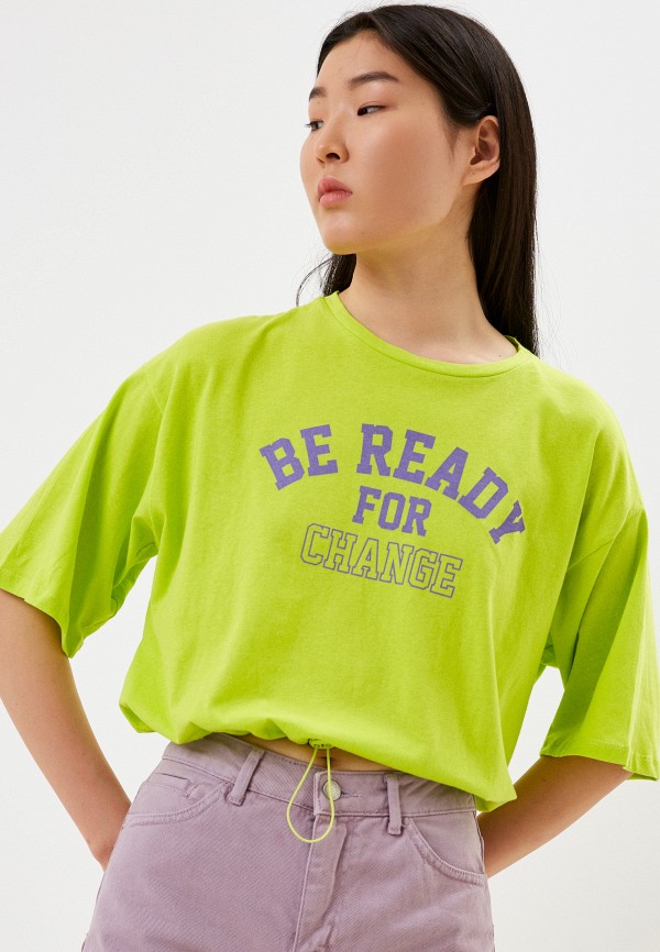 женская футболка koton, зеленая