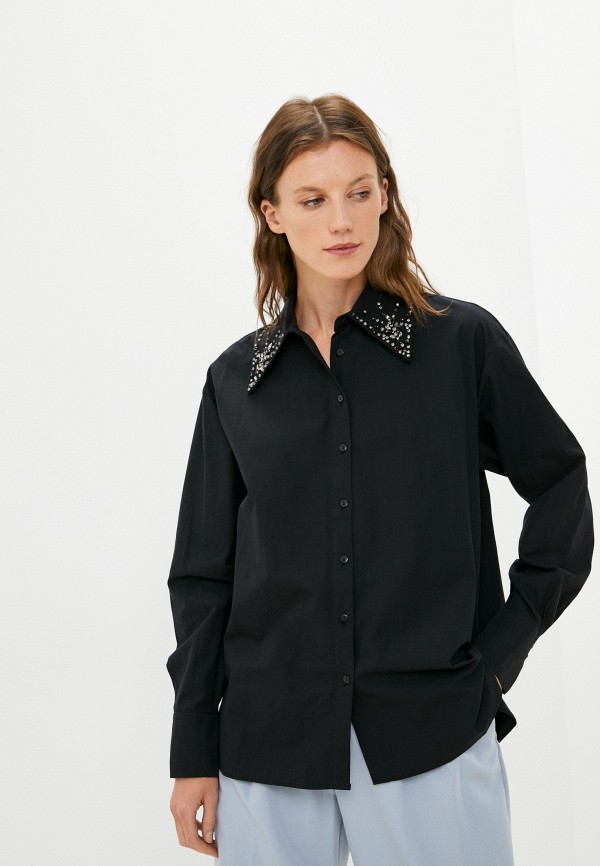 женская рубашка с длинным рукавом koton, черная