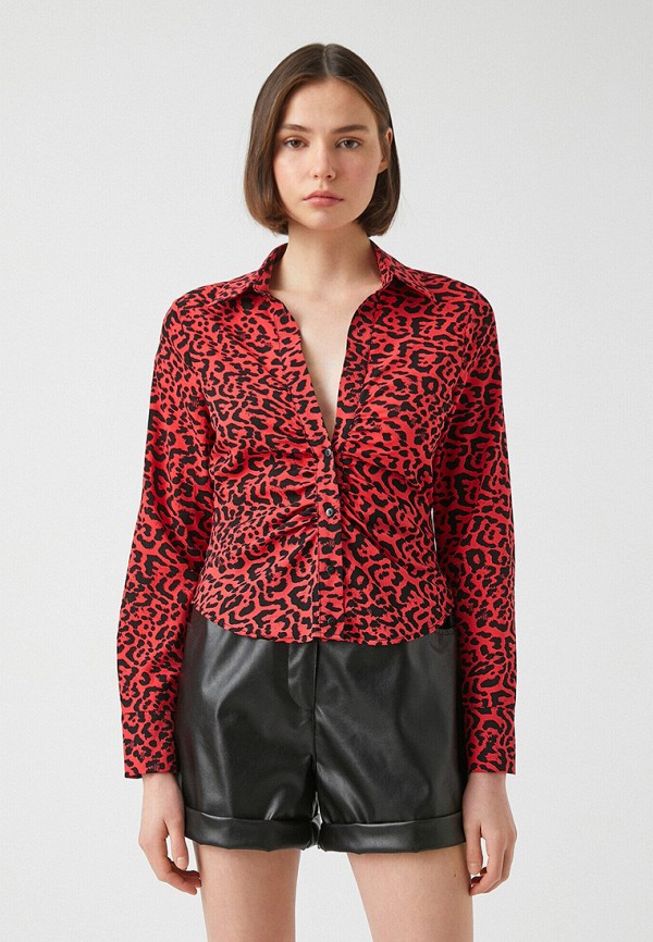 женская блузка с длинным рукавом koton, красная