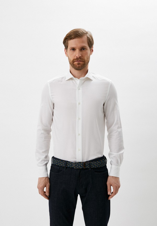 мужская рубашка с длинным рукавом emporio armani, белая