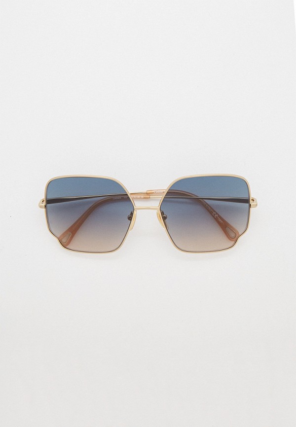 женские квадратные солнцезащитные очки chloe, золотые