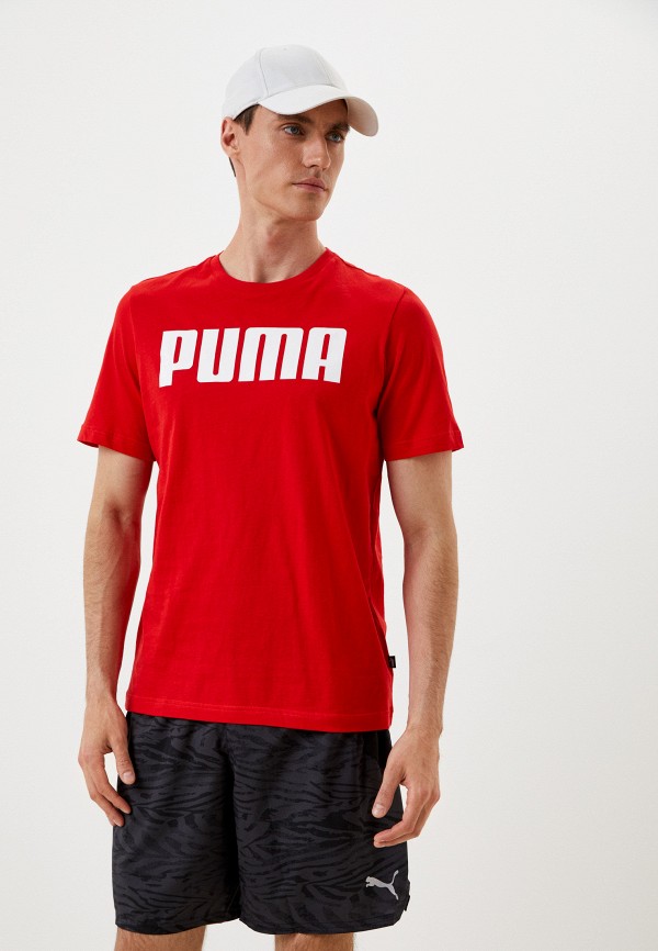 мужская футболка с коротким рукавом puma, красная