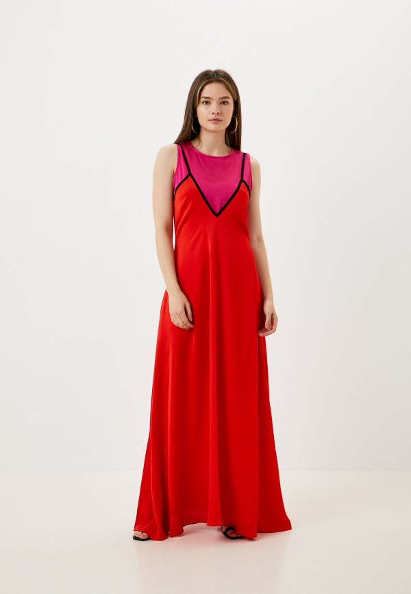 женское платье-комбинация silvian heach, красное