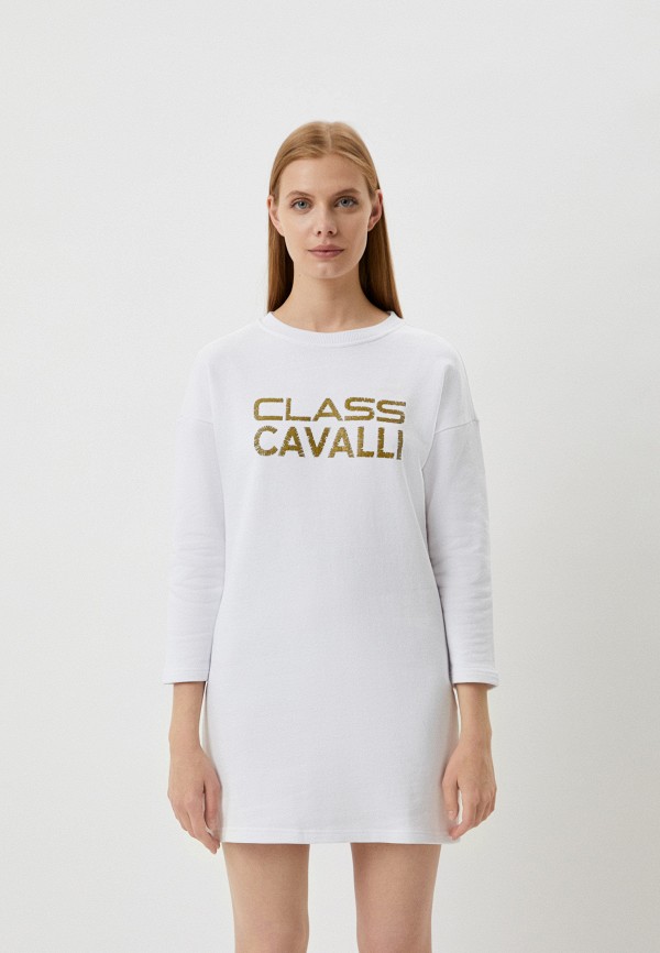 женское платье-толстовки cavalli class, белое