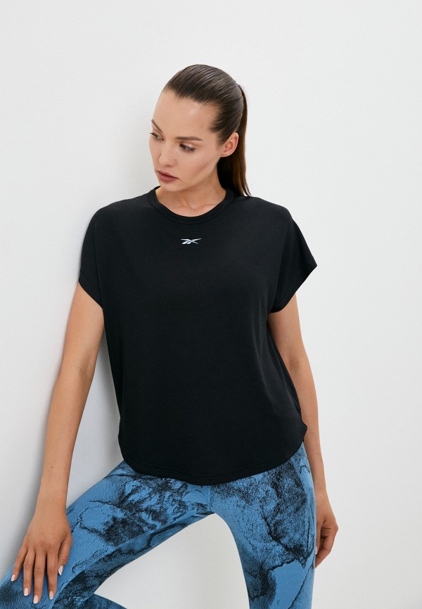 женская спортивные футболка reebok, черная